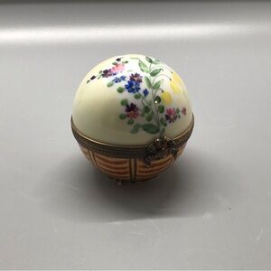 Peint Main Limoges France Floral Decorative Trinket Box